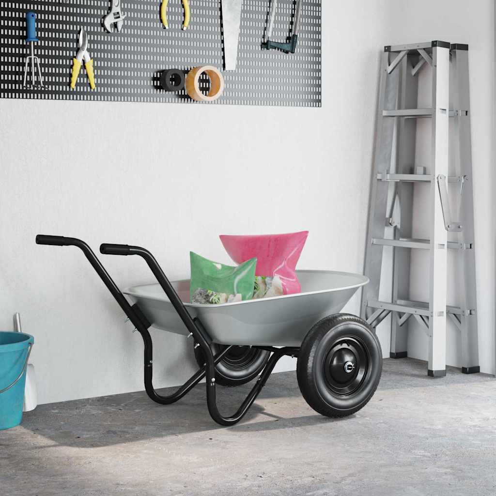 Înlocuire tavă pentru roabă Argintiu 90 x 63 x 28 cm Oțel GartenMobel Dekor