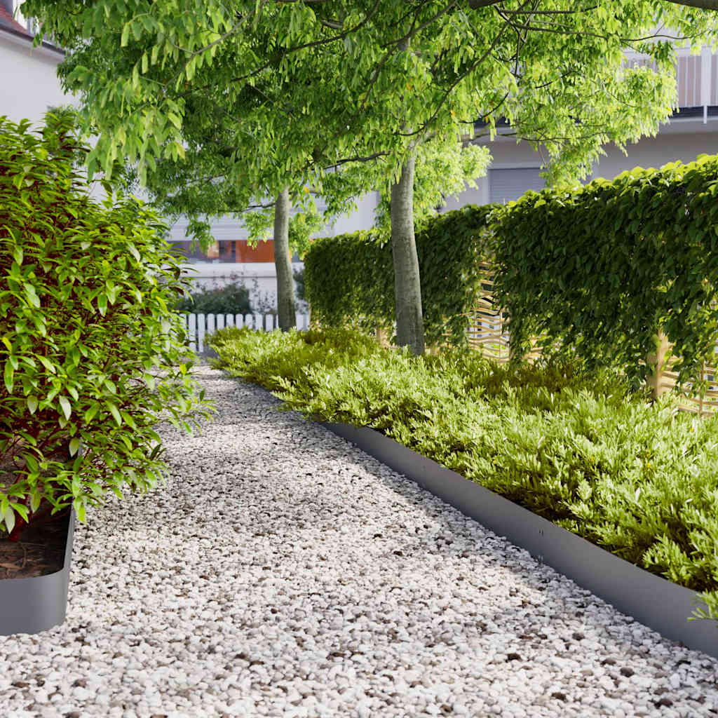 Borduri de gazon 10 buc Antracit 15x103 cm Oțel laminat la rece GartenMobel Dekor