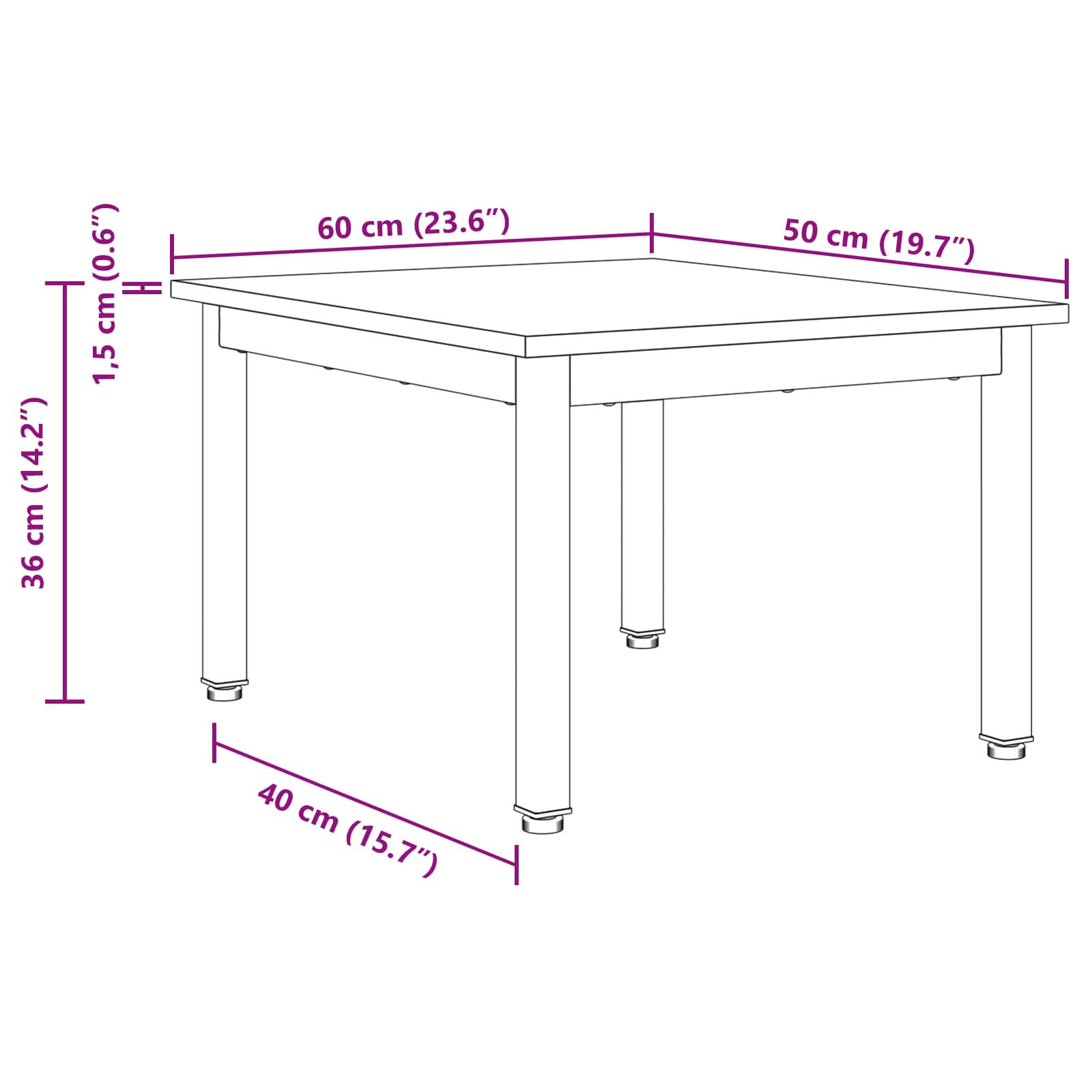 Masă de cafea Gri Sonoma 60 x 50 x 36 cm Lemn compozit GartenMobel Dekor