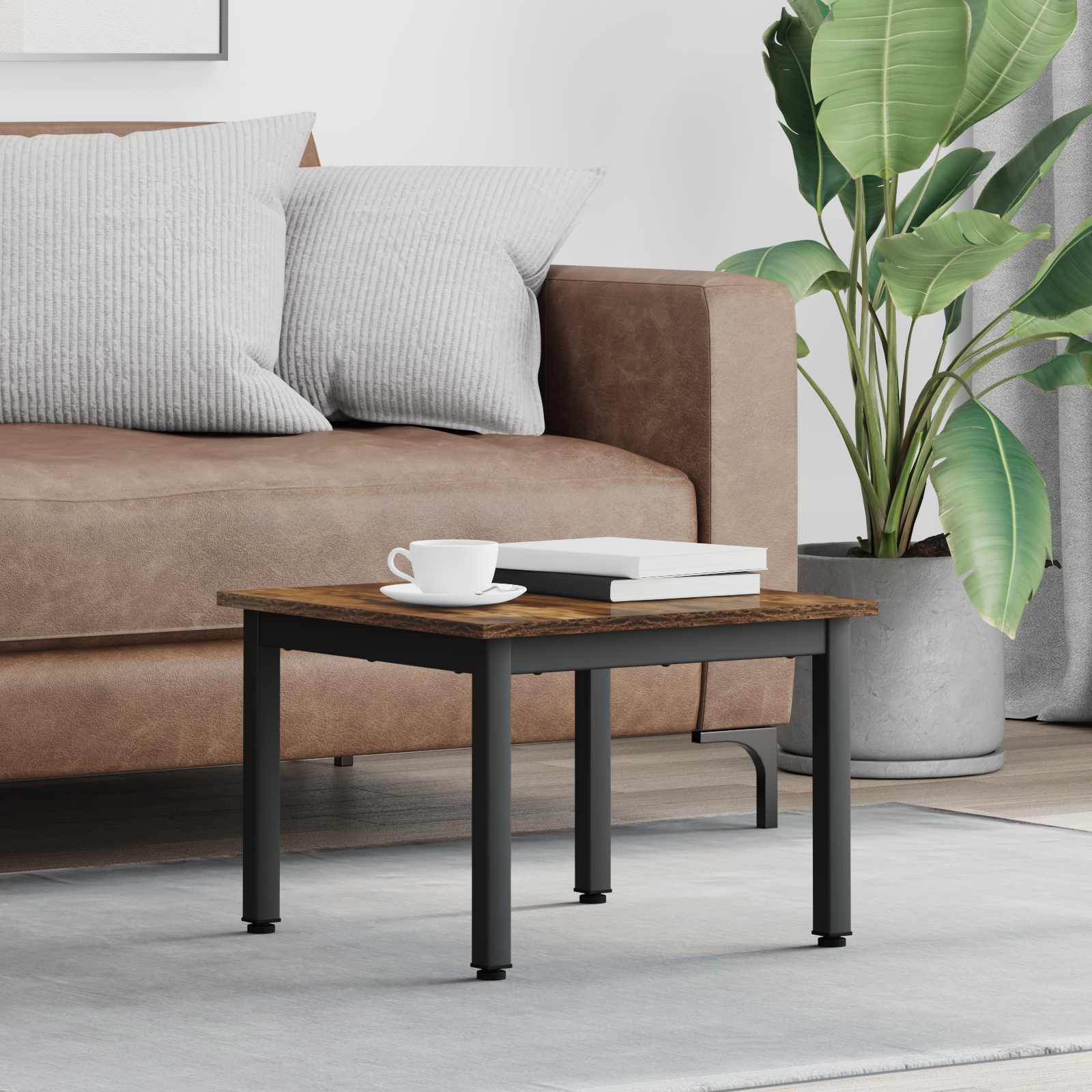 Masă de cafea Stejar fumuriu 50 x 50 x 36 cm Lemn compozit GartenMobel Dekor