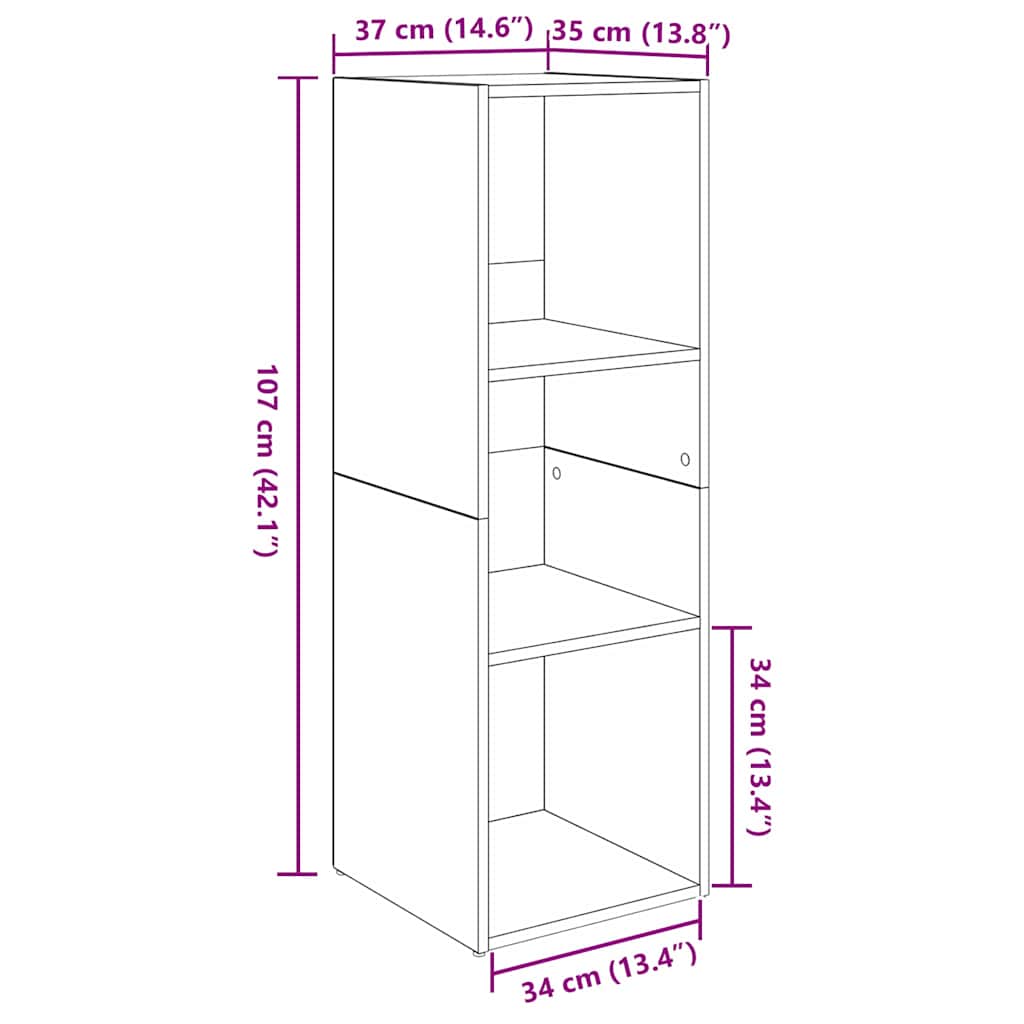 Set comodă TV Pe perete 4 pcs Stejar Negru 37 x 35 x 107,5 cm GartenMobel Dekor