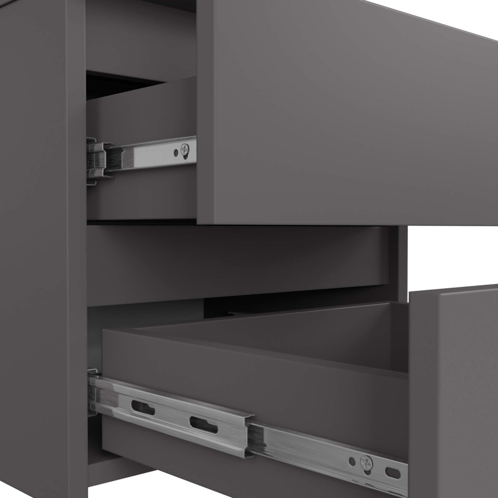 Noptiera cu 2 sertare, din PAL laminat, 40x35x40 cm, gri grafit Household NewTrend