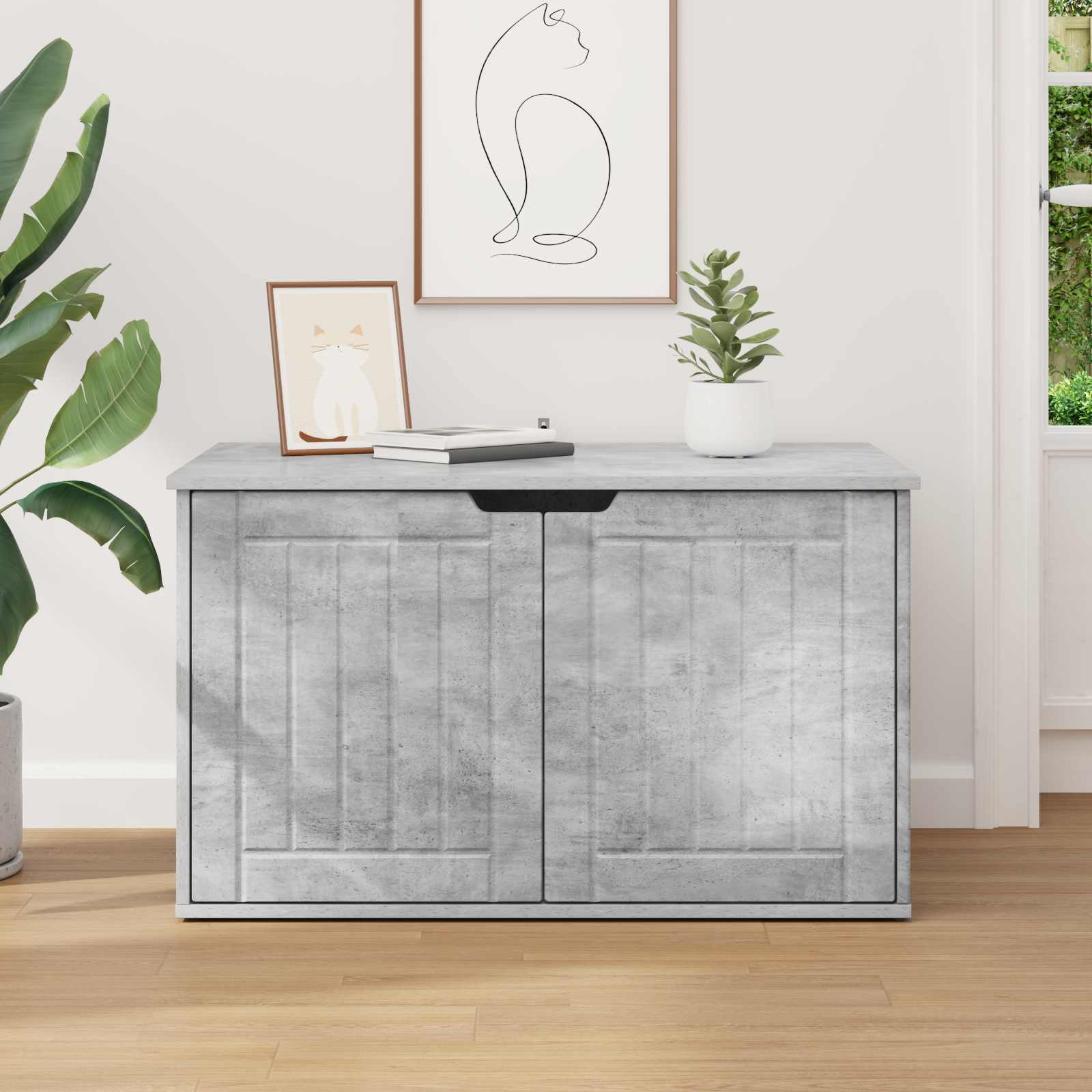 Casa pentru pisici Beton 85 x 55 x 53,5 cm Lemn compozit GartenMobel Dekor