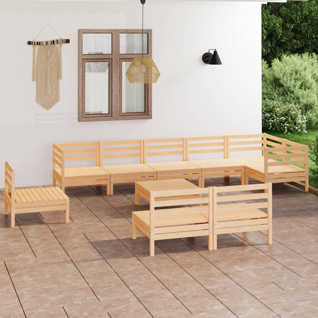 Set mobilier de grădină, 10 piese, lemn masiv de pin GartenMobel Dekor