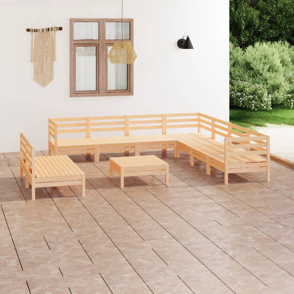 Set mobilier de grădină, 10 piese, lemn masiv de pin GartenMobel Dekor