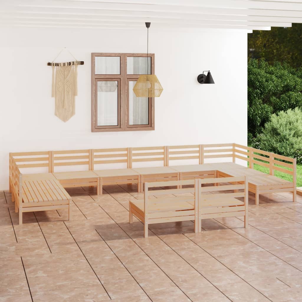 Set mobilier de grădină, 12 piese, lemn masiv de pin GartenMobel Dekor