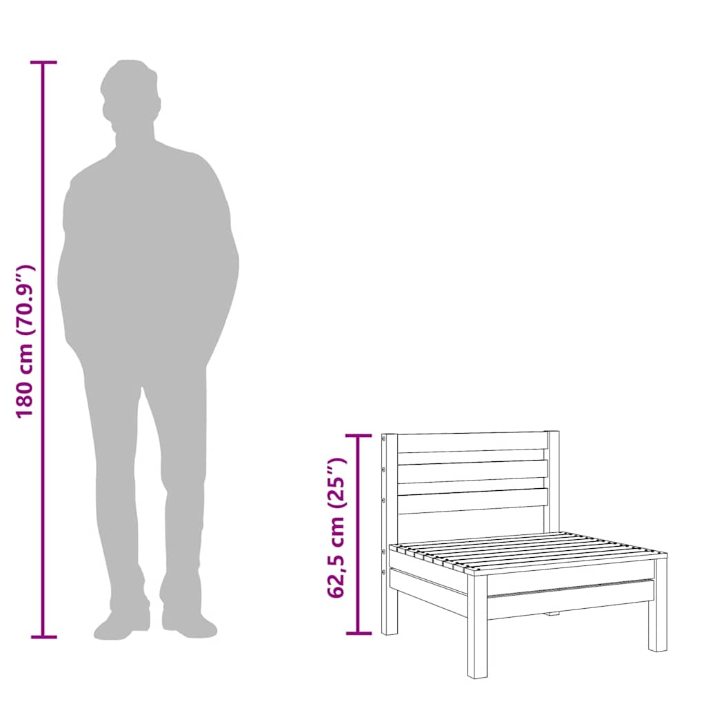 Canapea de grădină cu 3 locuri, alb, lemn masiv de pin GartenMobel Dekor