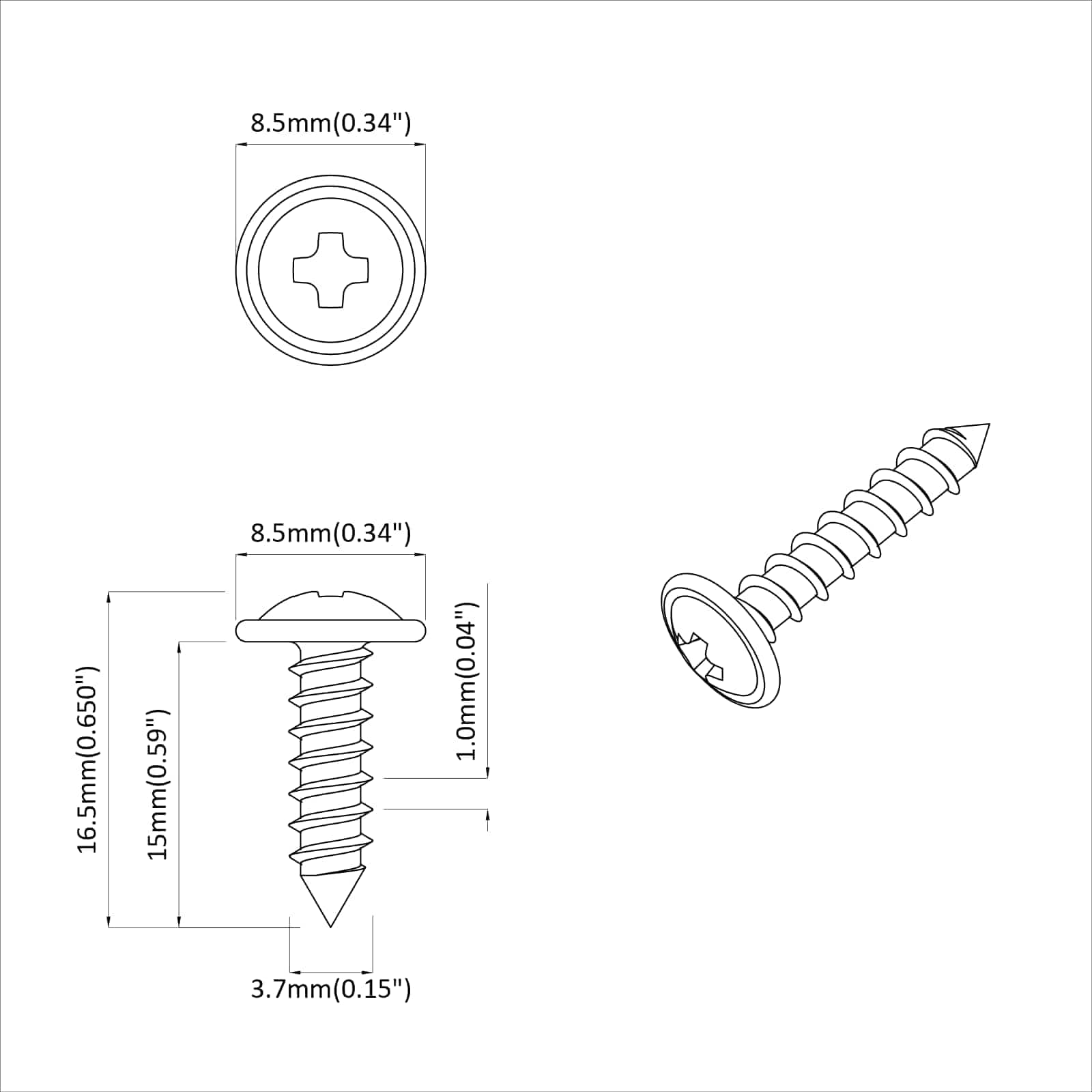 Șurub 12 pcs Argintiu M4 x 16 mm Oțel GartenMobel Dekor