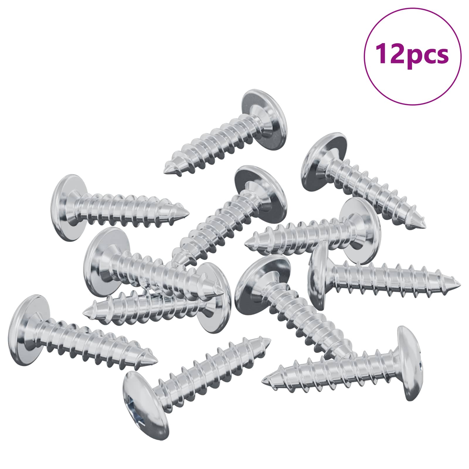 Șurub 12 pcs Argintiu M4 x 16 mm Oțel GartenMobel Dekor