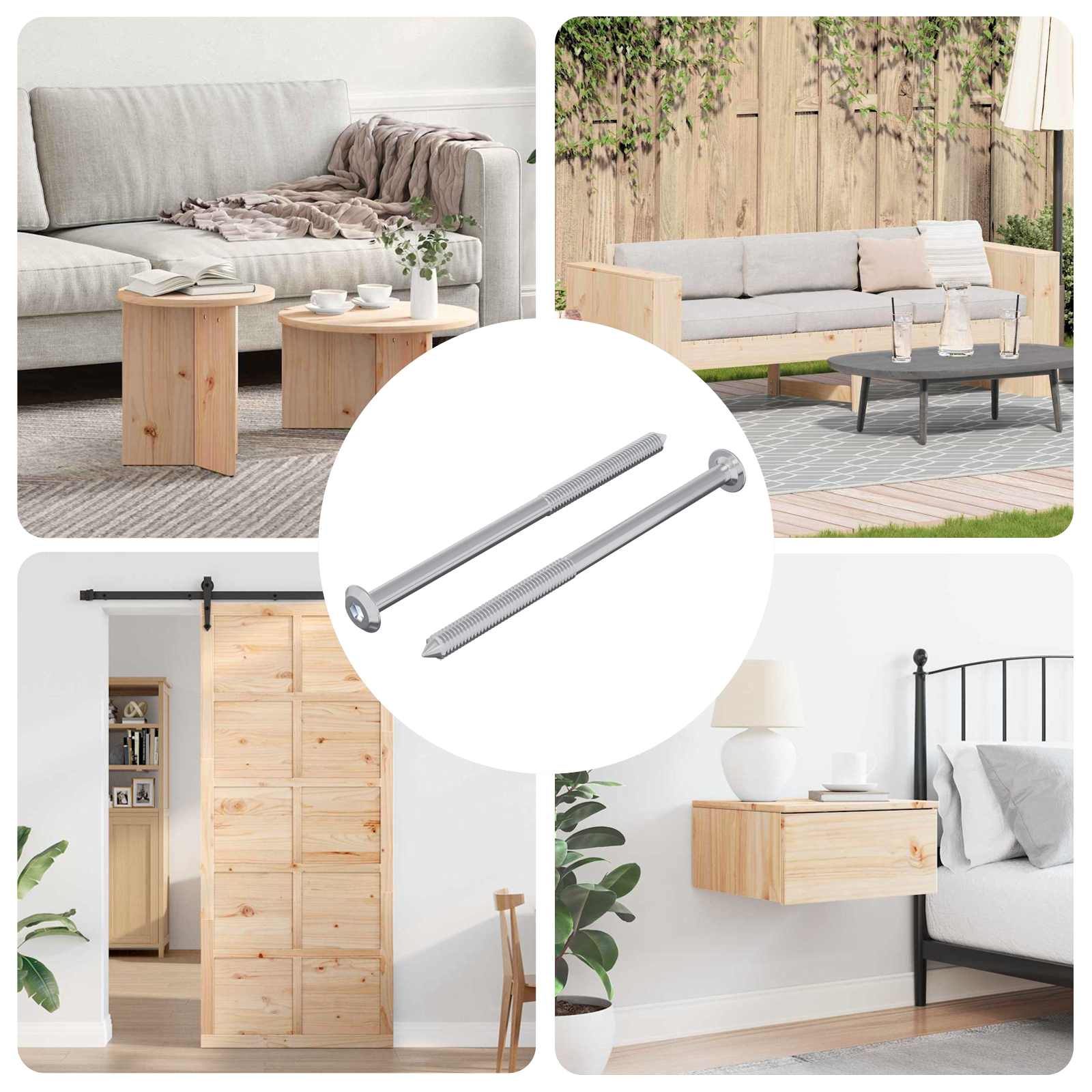 Șurub 2 pcs Argintiu M6 x 100 mm Oțel GartenMobel Dekor