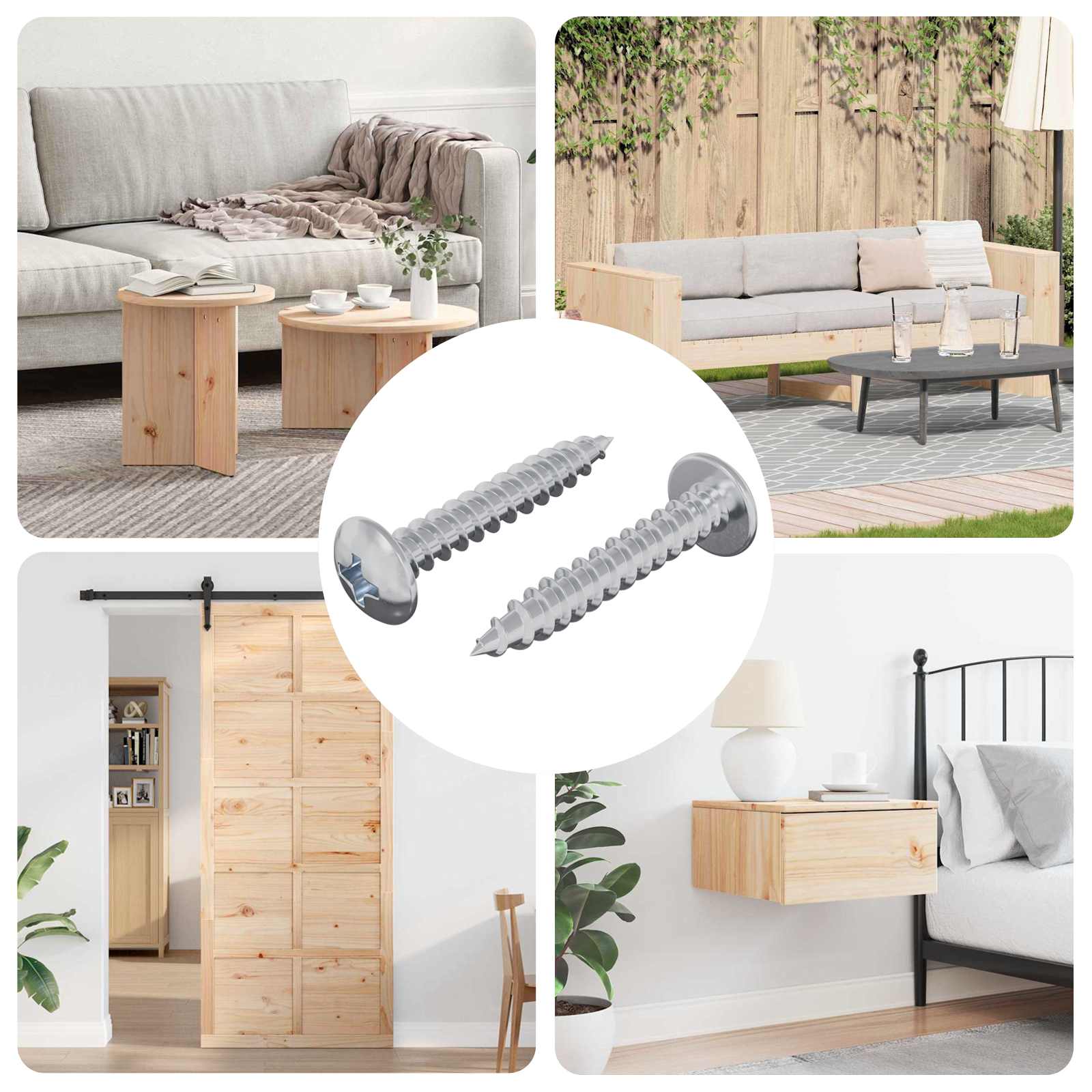 Cuie Auto-filetante 2 pcs Zincat 4 x 25 mm Oțel GartenMobel Dekor