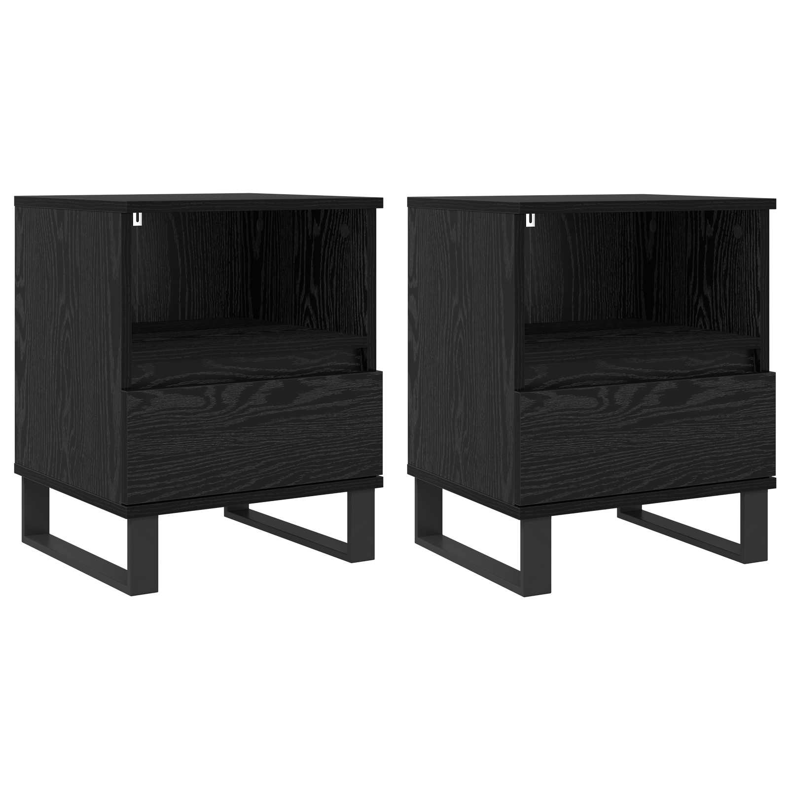 Dulap de pat Stejar Negru 40 x 35 x 50 cm Lemn compozit GartenMobel Dekor