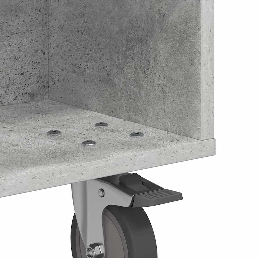 Masă laterală cu roți Gri din beton 50 x 50 x 30 cm GartenMobel Dekor