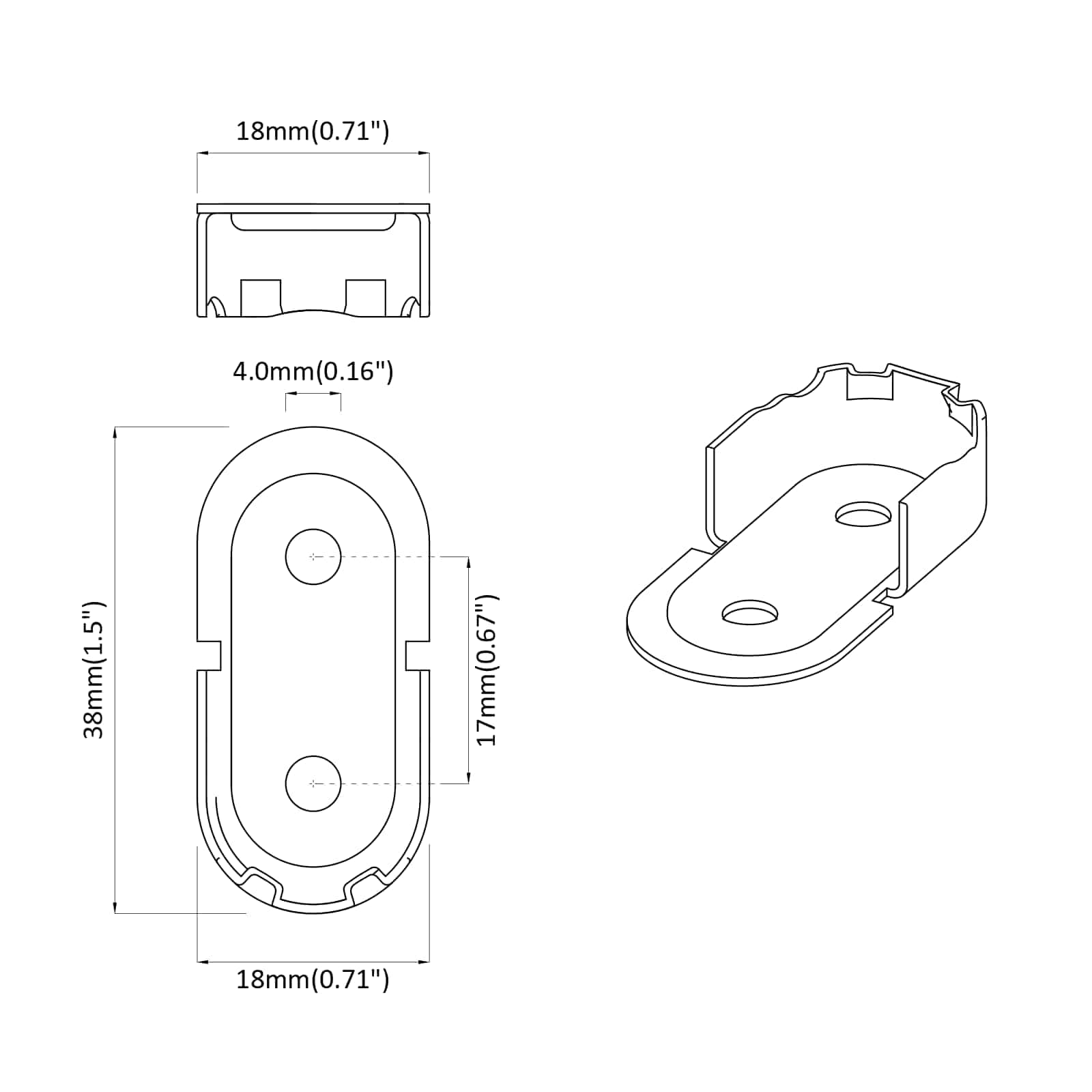 Suport pentru bara de dulap 2 pcs Zinc alb 40 x 18 x 10 mm Fier GartenMobel Dekor