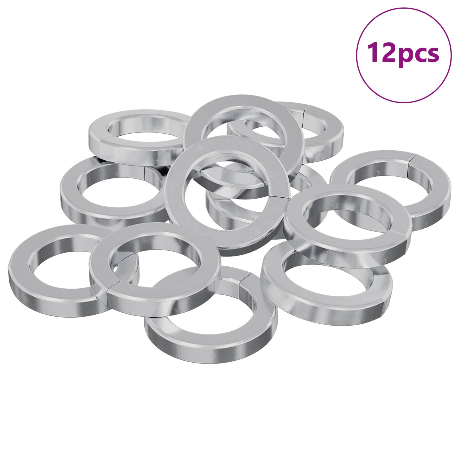 Washer cu arc 12 pcs Alb 13 x 1 mm Fier GartenMobel Dekor