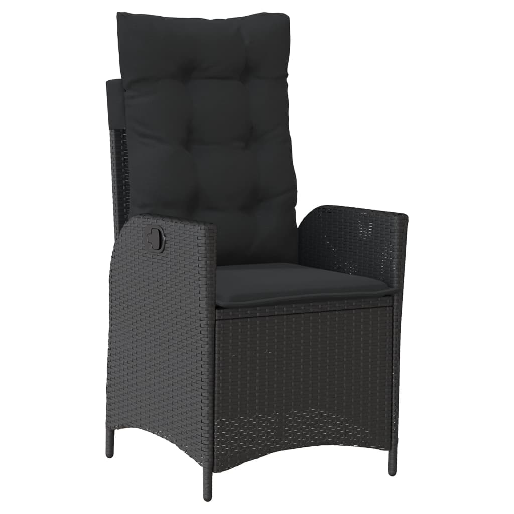 Set mobilier de grădină cu perne, 3 piese, negru, poliratan GartenMobel Dekor