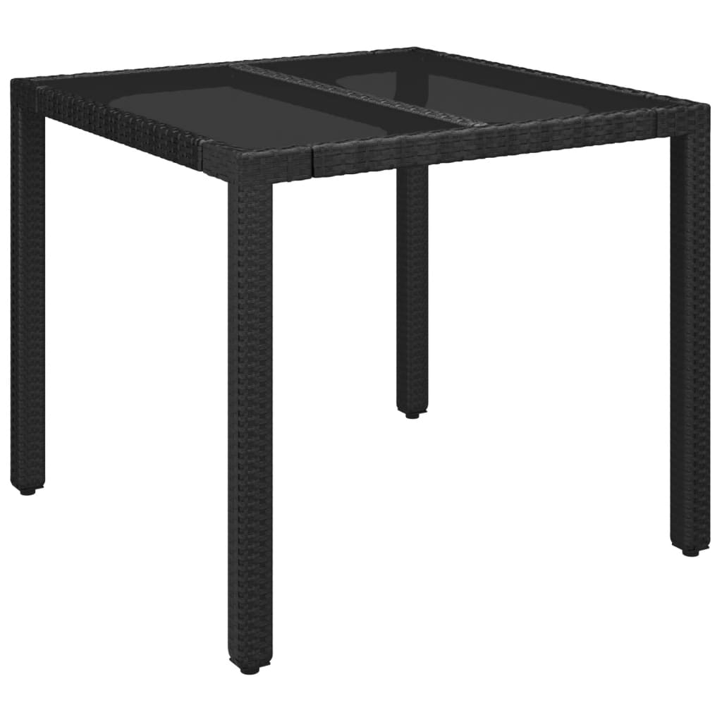 Set mobilier de grădină cu perne, 5 piese, negru, poliratan GartenMobel Dekor