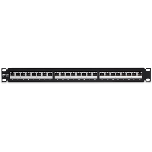 Patch Panel 24 porturi RJ45, Cat6a, Ecranat, 1U - TRENDnet TC-P24C6AS SafetyGuard Surveillance