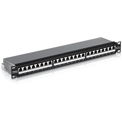 Patch Panel 24 porturi RJ45, Cat6a, Ecranat, 1U - TRENDnet TC-P24C6AS SafetyGuard Surveillance