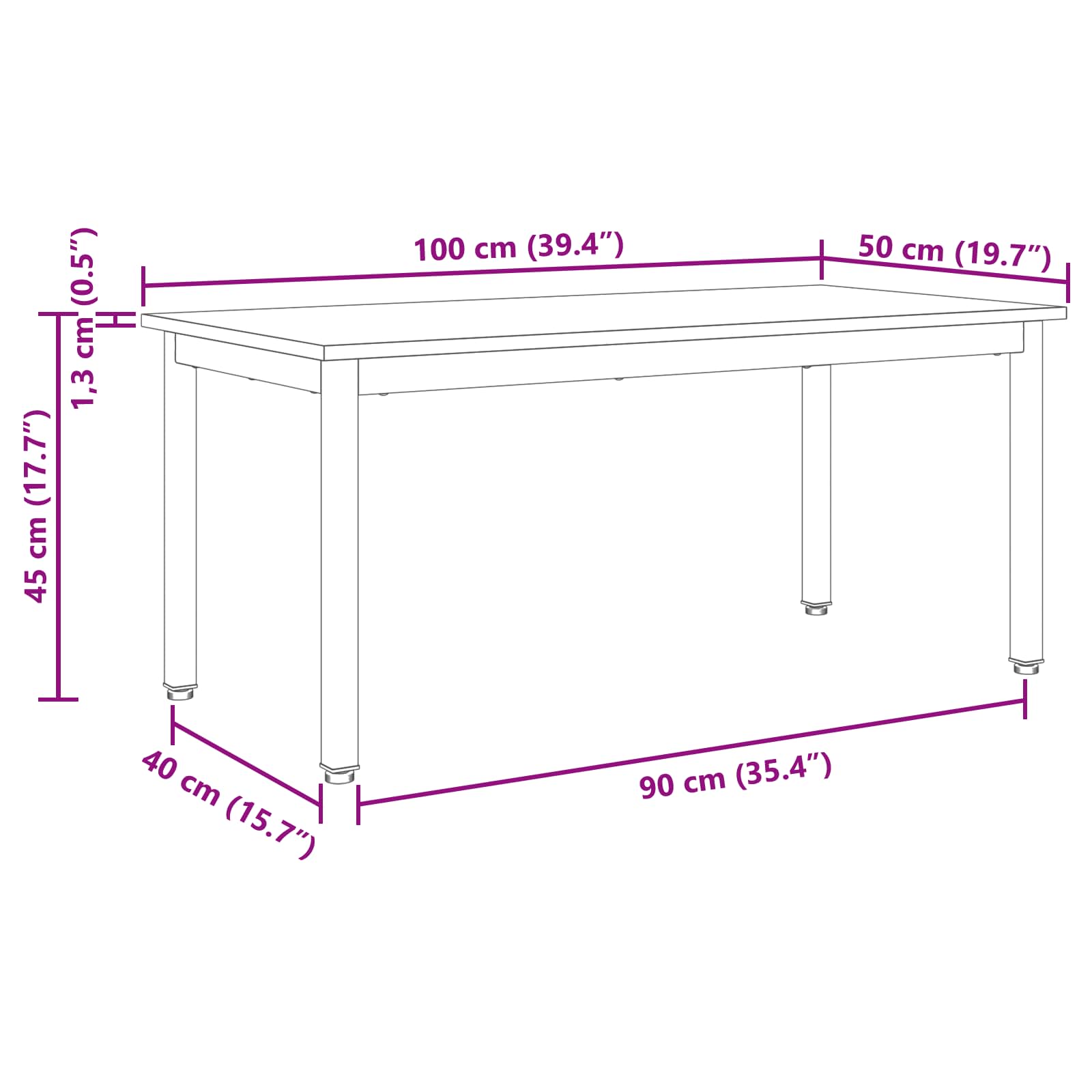 Masă de cafea Stejar fumuriu 100 x 50 x 45 cm Lemn compozit GartenMobel Dekor