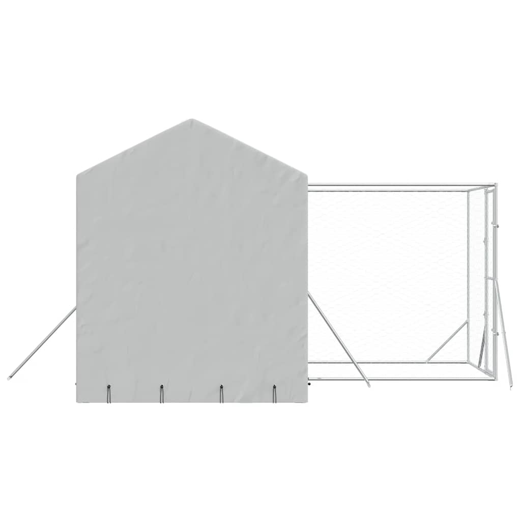 Padoc exterior cu acoperiș argintiu 4x4x2,5 m oțel galvanizat GartenMobel Dekor