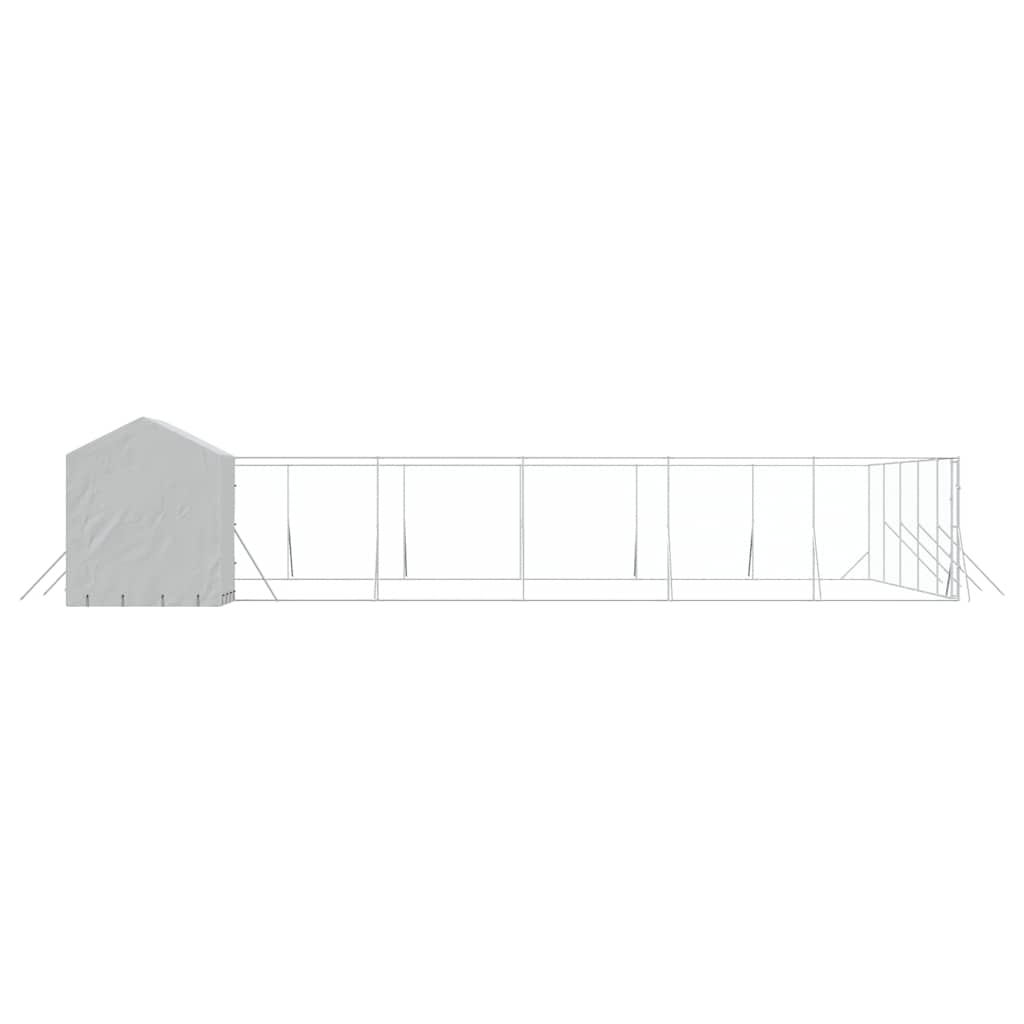 Padoc exterior cu acoperiș argintiu 12x12x2,5 m oțel galvanizat GartenMobel Dekor