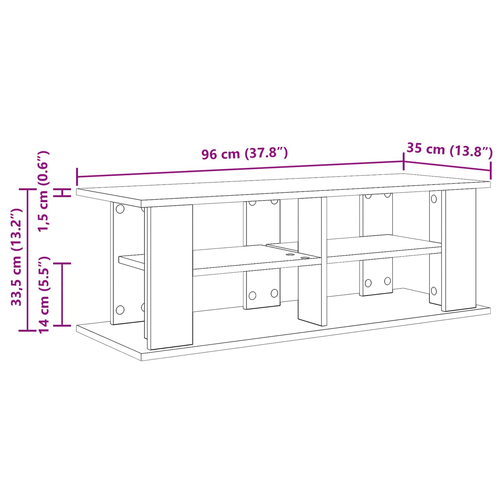 Suport pentru TV Lemn vechi 96 x 35 x 33,5 cm GartenMobel Dekor