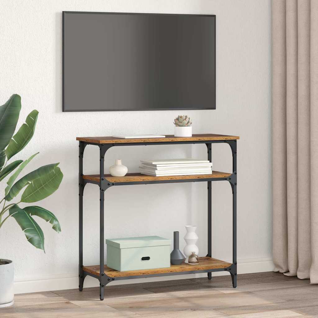 Masă de consolă Lemn Vechi 75 x 29 x 75 cm Lemn compozit GartenMobel Dekor