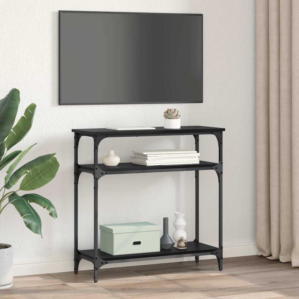 Masă de consolă Stejar Negru 75 x 29 x 75 cm Lemn compozit GartenMobel Dekor