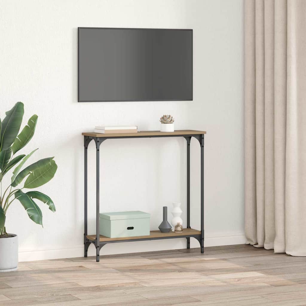 Masă de consolă cu raft Stejar Artizanal 75 x 22,5 x 75 cm GartenMobel Dekor