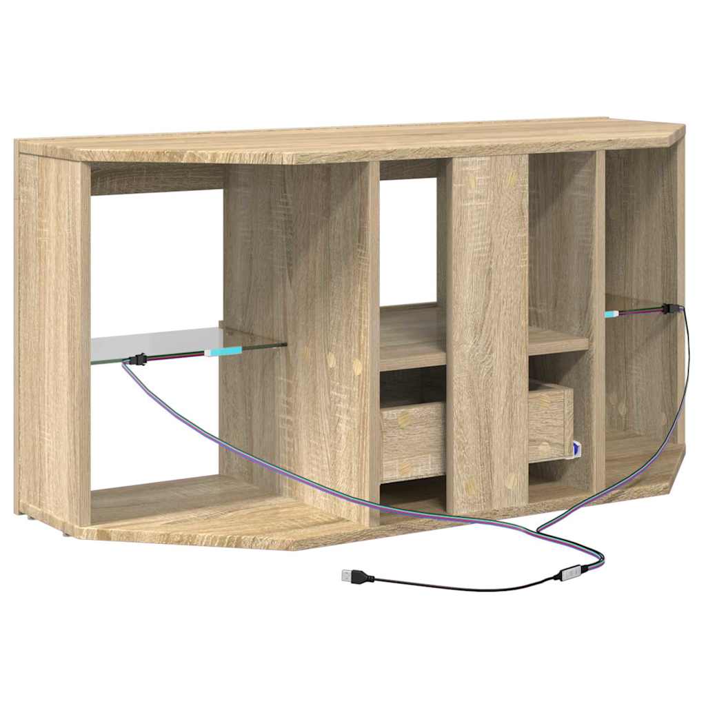 Șifonier LED pentru TV colțar Stejar Sonoma 102 x 40 x 50 cm GartenMobel Dekor