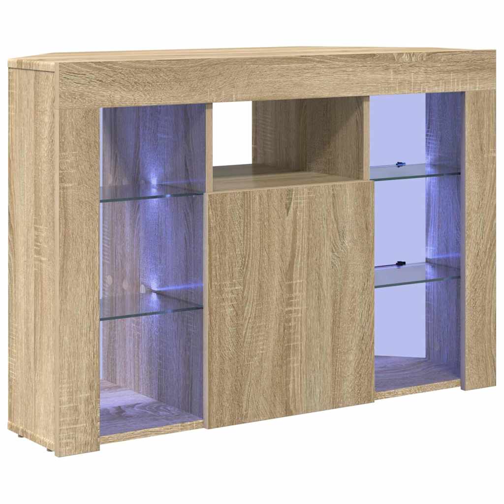 Șifonier LED pentru TV colțar Stejar Sonoma 102 x 40 x 68 cm GartenMobel Dekor