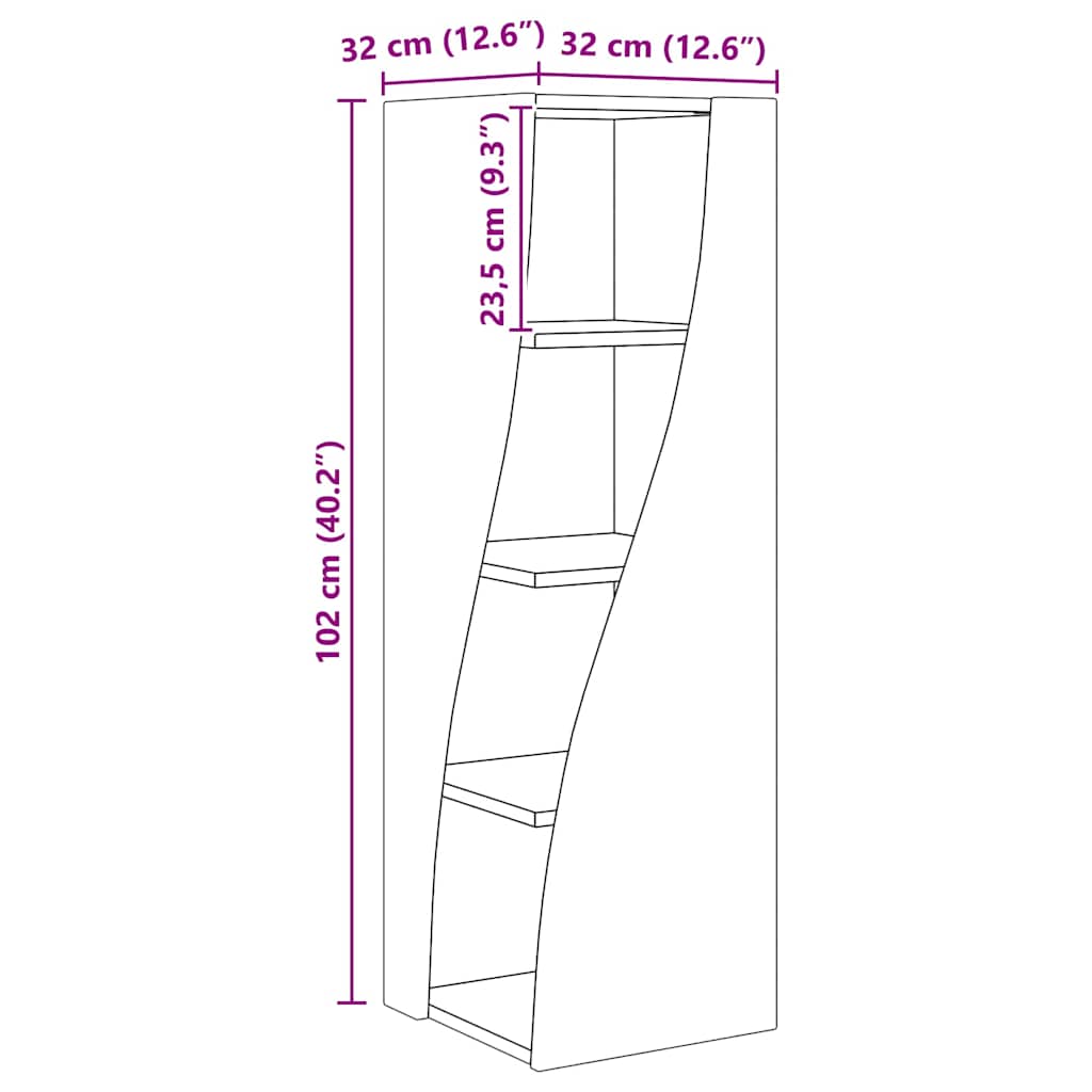 Dulap de colț Alb 32x32x102cm Lemn compozit GartenMobel Dekor