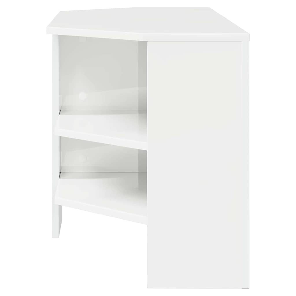 DulapdecolțpentruTV Alb lucios 102 x 40,5 x 45 cm Lemn compozit GartenMobel Dekor