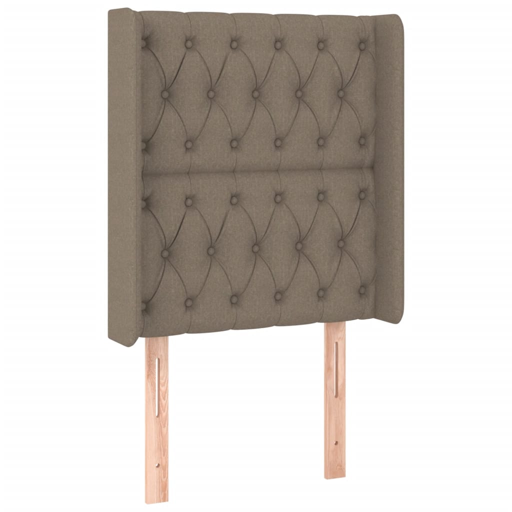 Tăblie de pat cu LED, gri taupe, 83x16x118/128 cm, textil GartenMobel Dekor