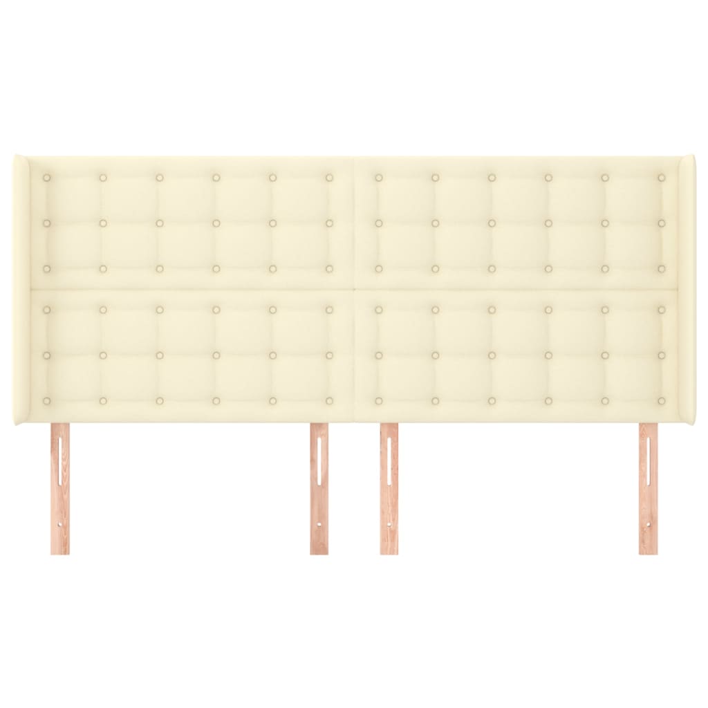 Tăblie de pat cu aripioare, crem, 163x16x118/128 cm, piele eco GartenMobel Dekor