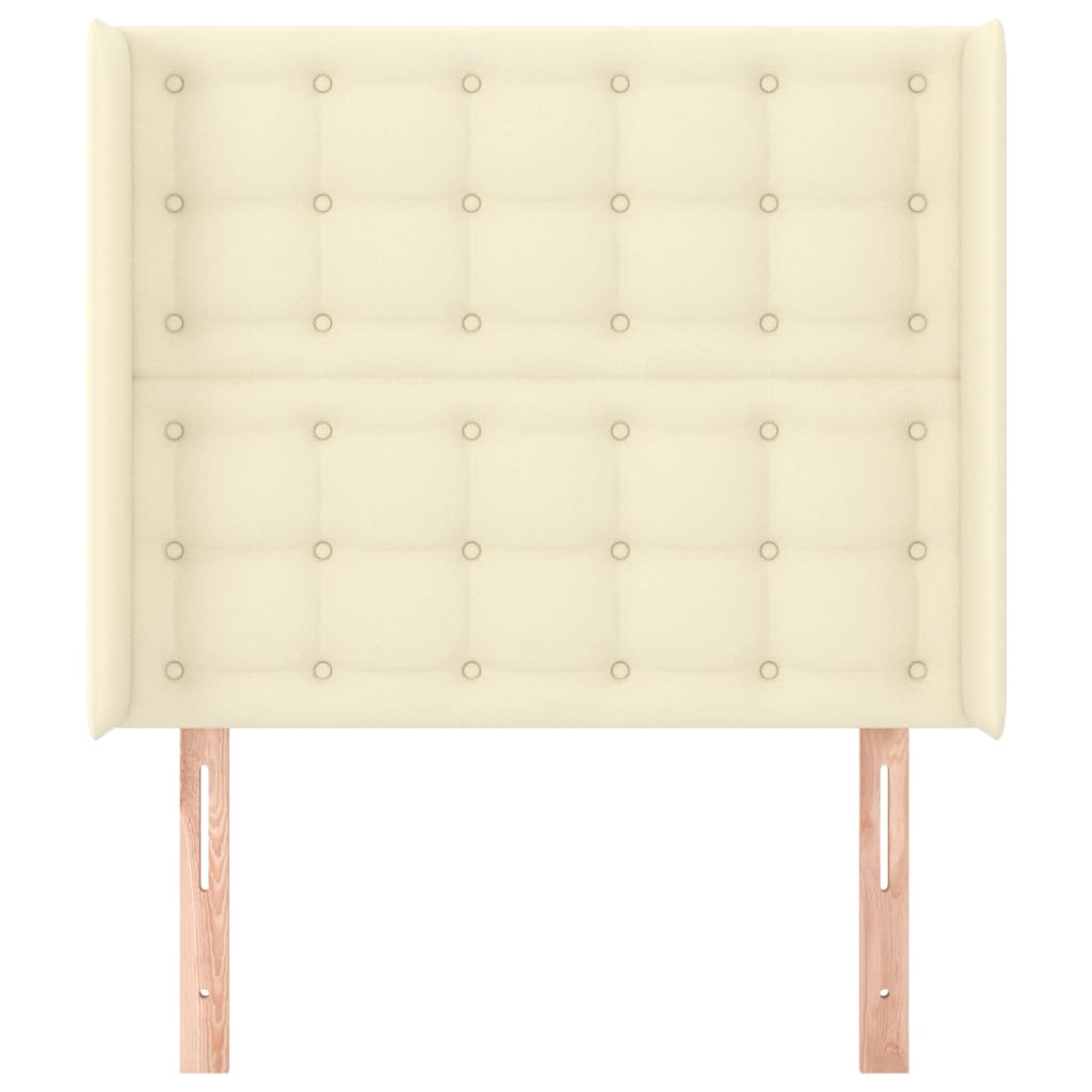 Tăblie de pat cu aripioare, crem, 93x16x118/128 cm, piele eco GartenMobel Dekor