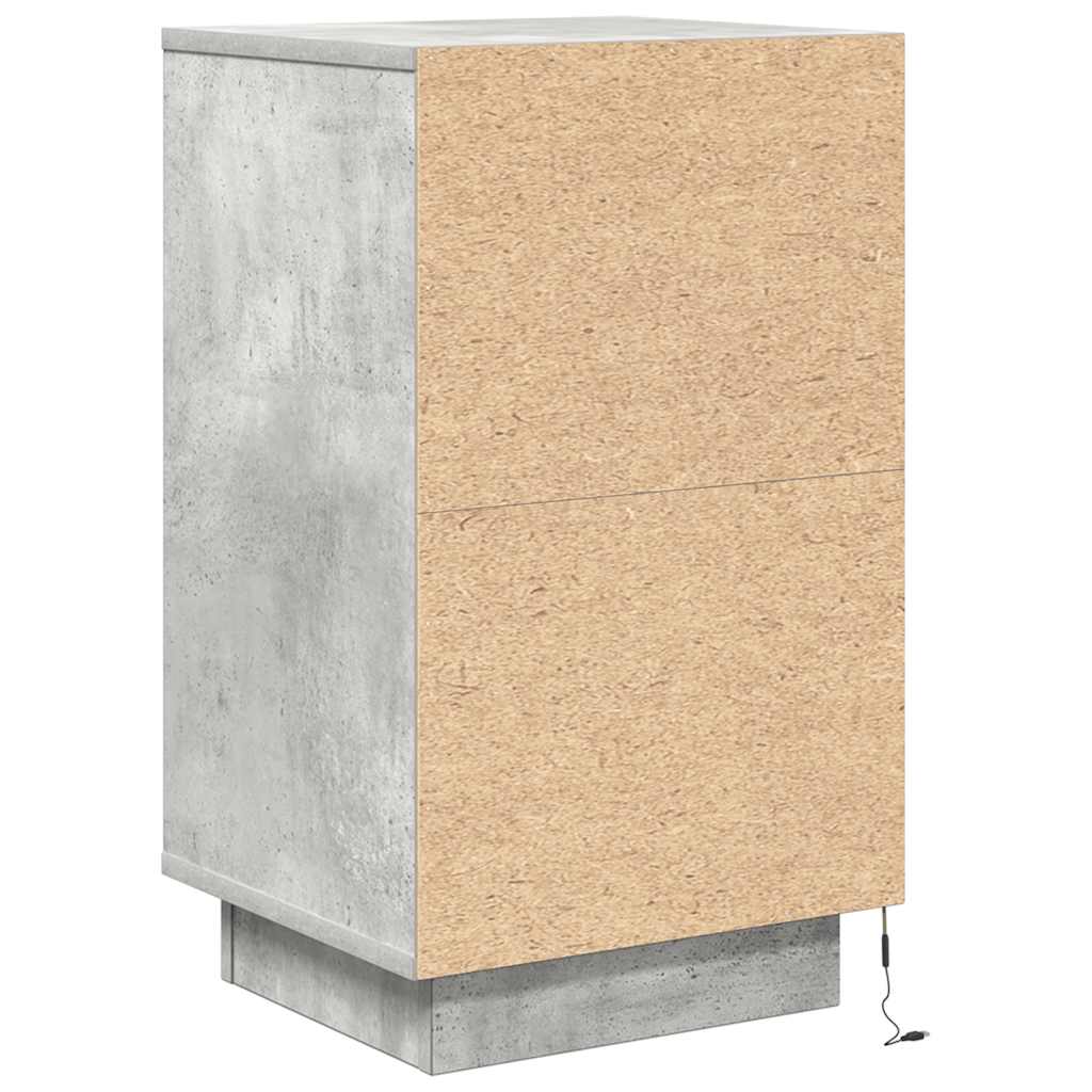 Noptiera cu lumini LED Gri beton 38x34x65 cm GartenMobel Dekor