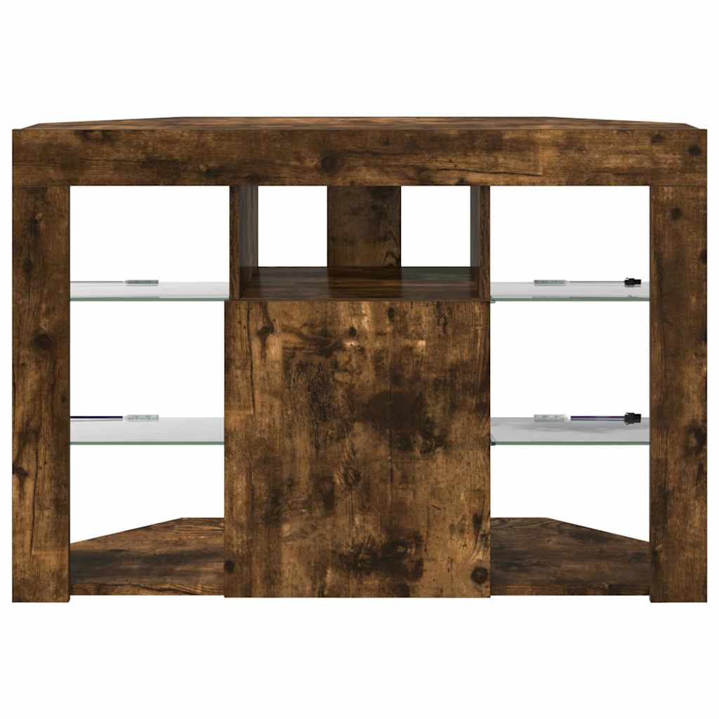Șifonier LED pentru TV colțar Stejar fumuriu 100x40x68cm GartenMobel Dekor