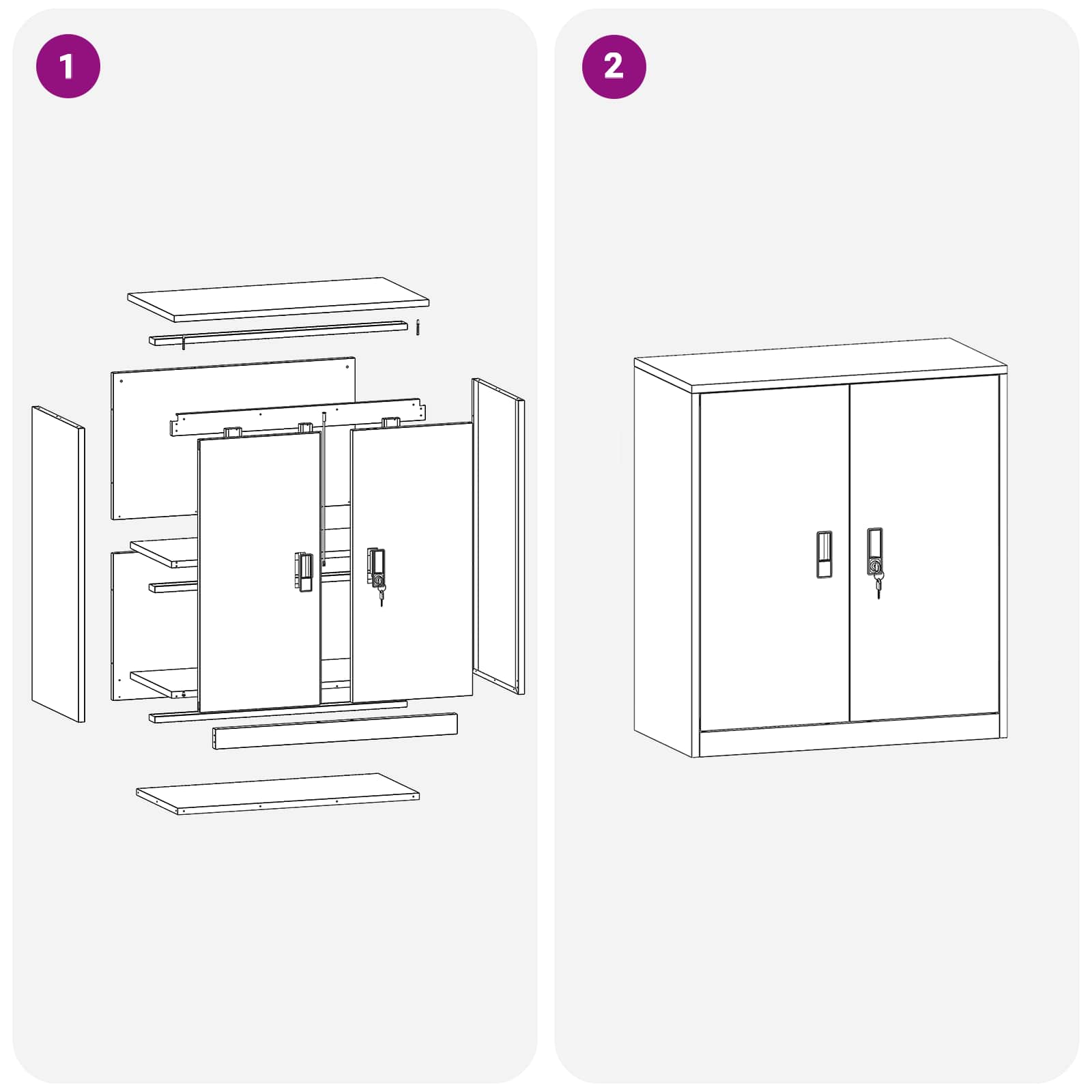 Dulap de depozitare Alb 80 x 40 x 90 cm Oțel Laminat la Rece GartenMobel Dekor