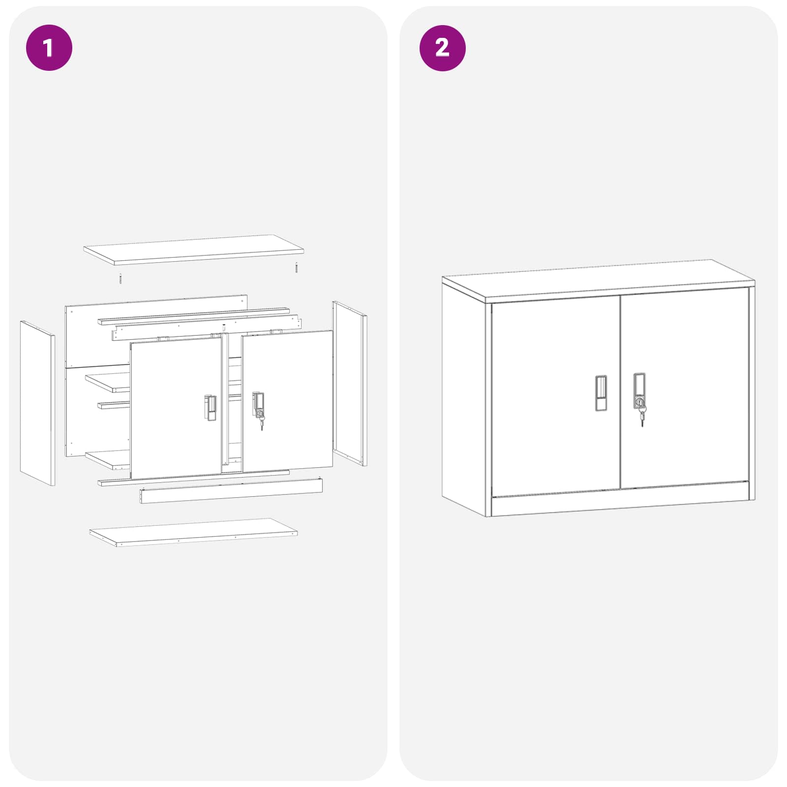 Dulap de depozitare Alb 90 x 40 x 70 cm Oțel Laminat la Rece GartenMobel Dekor