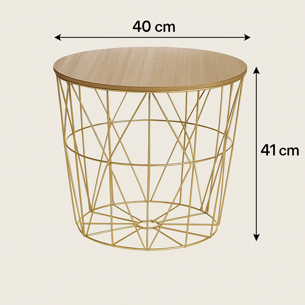 Masuta cafea rotunda Atmosphera Kumi, 40x41 cm, auriu Household NewTrend