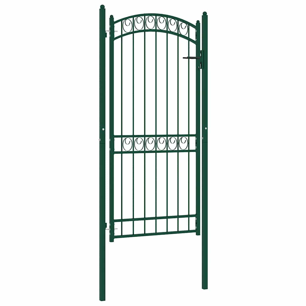 Poartă de gard cu arcadă, verde, 102x136 cm, oțel GartenMobel Dekor