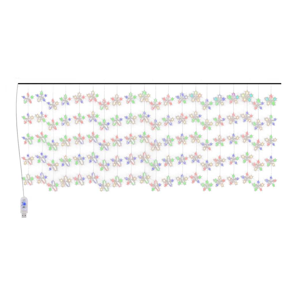 Instalație lumini tip perdea stele 500 LED multicolor 8 funcții GartenMobel Dekor