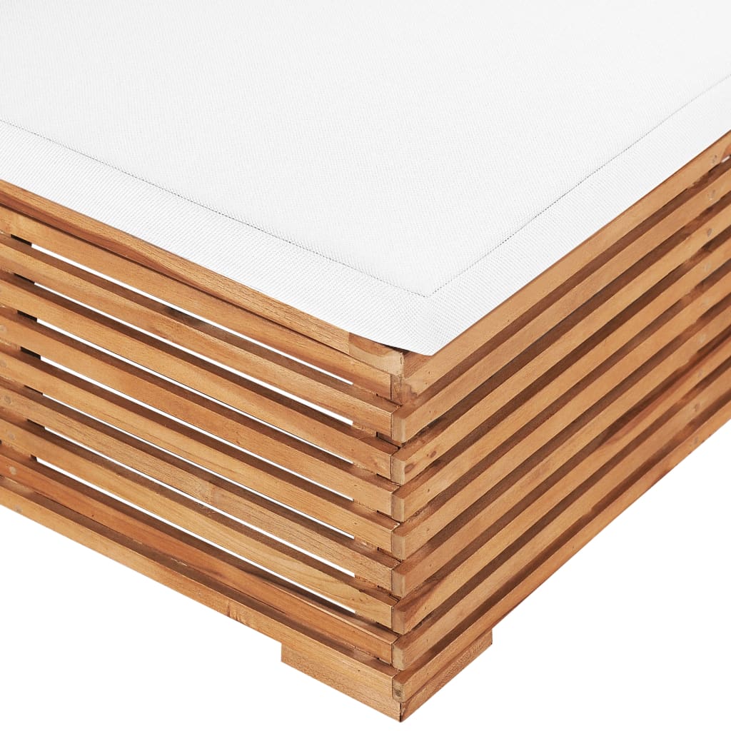 Canapea de mijloc de grădină cu perne crem, lemn masiv de tec GartenMobel Dekor