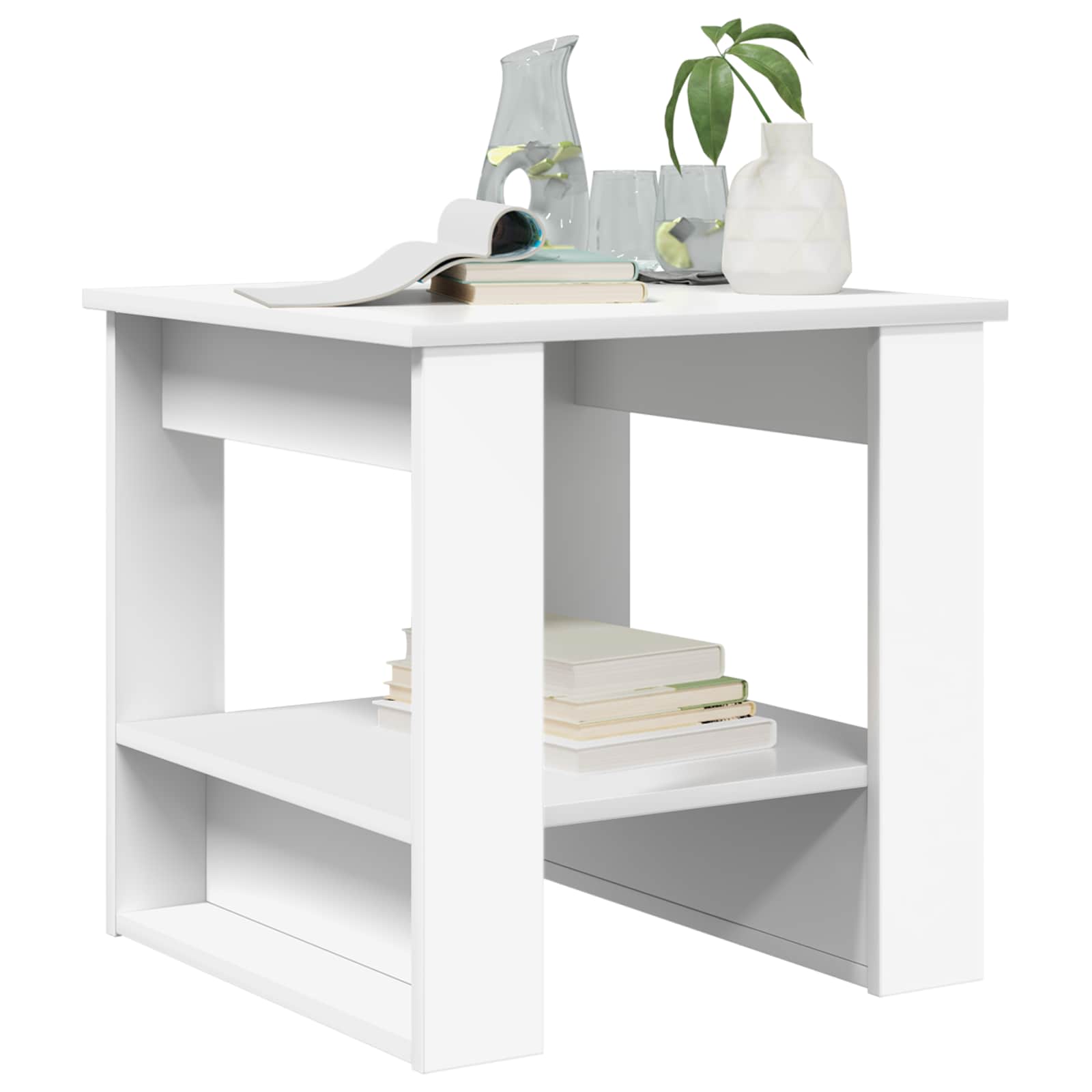 Masă de cafea Alb 51 x 50 x 50 cm Lemn compozit GartenMobel Dekor