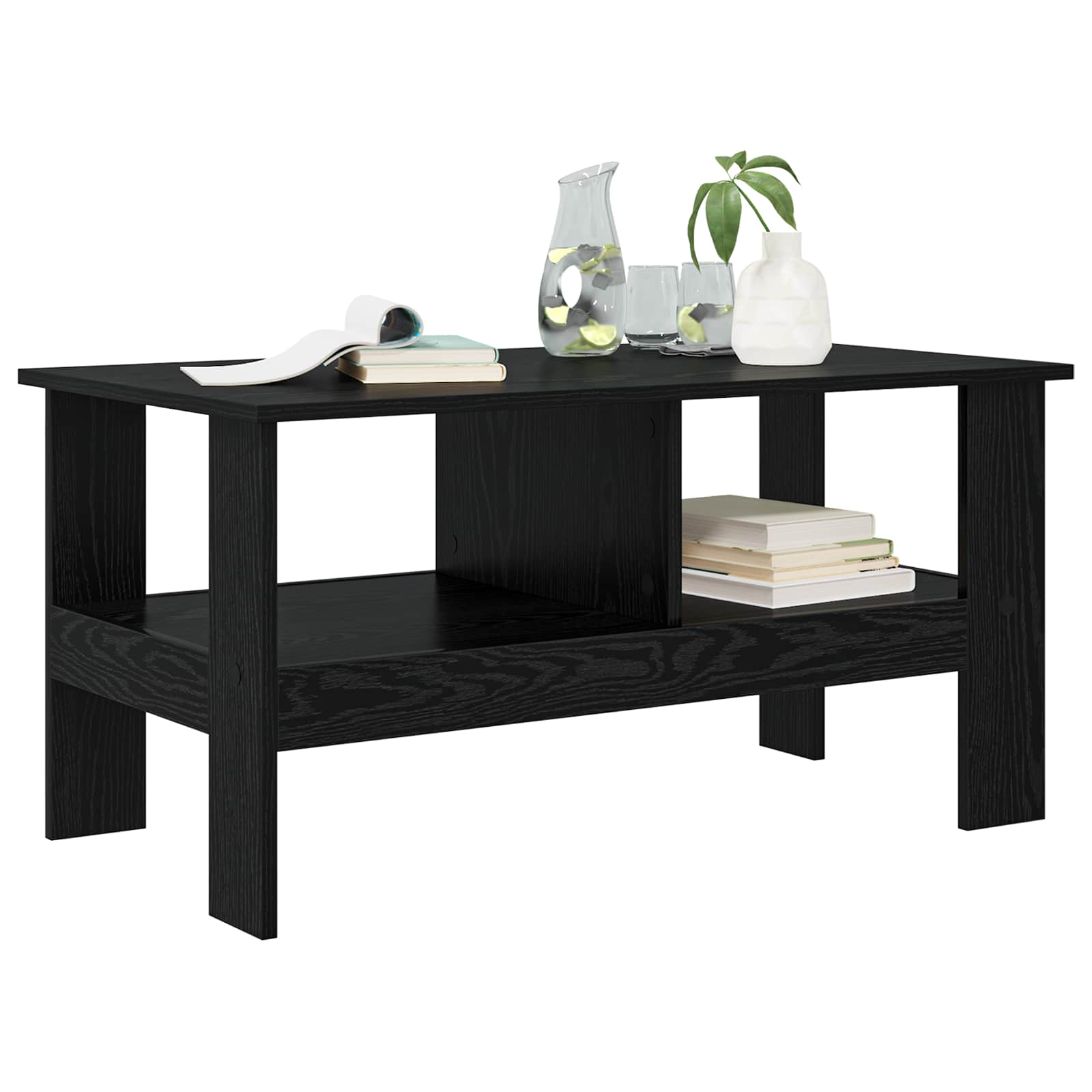 Masă de cafea Stejar Negru 90 x 50 x 45 cm Lemn compozit GartenMobel Dekor