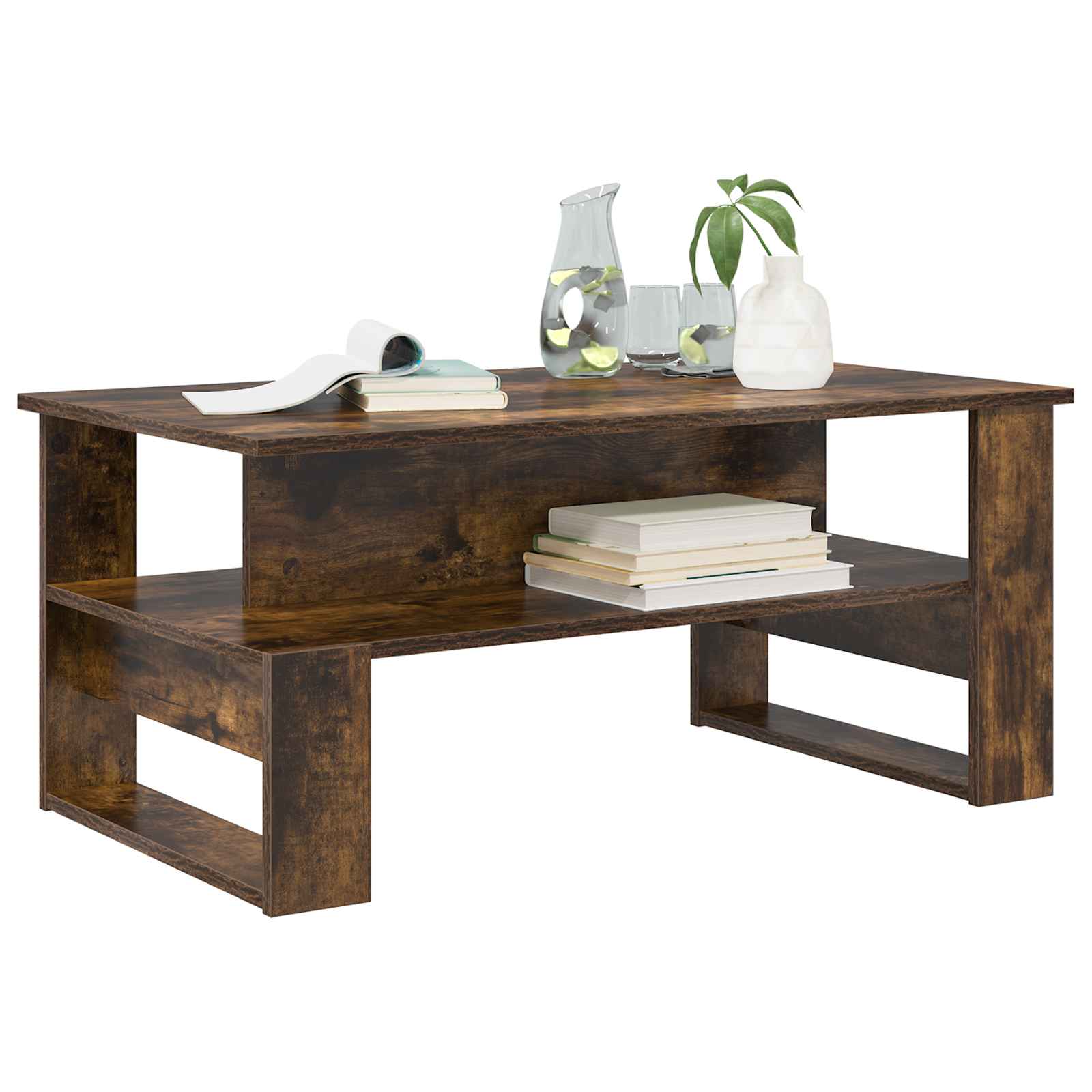 Masă de cafea Stejar fumuriu 90 x 50 x 40 cm Lemn compozit GartenMobel Dekor