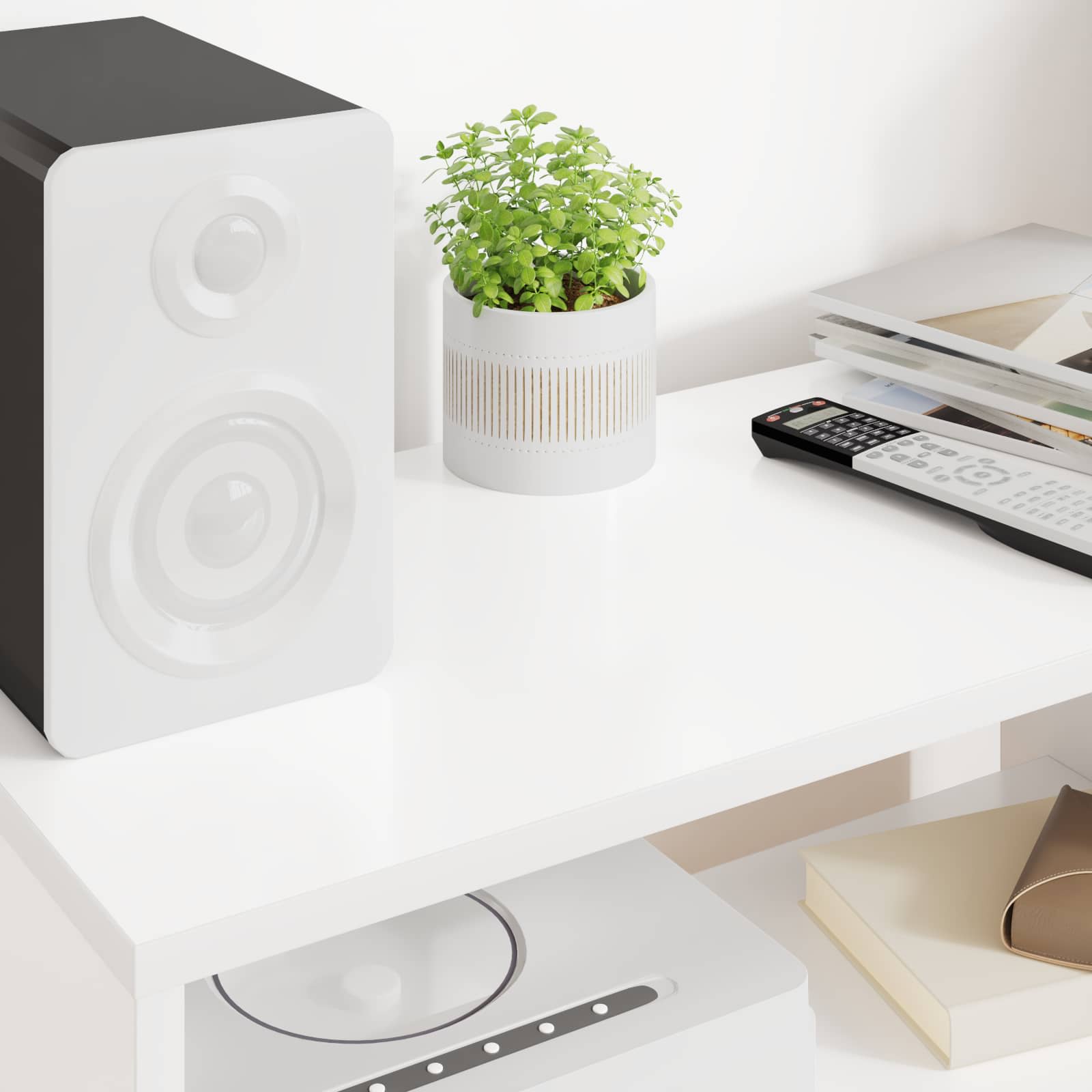 Cabinet TV Alb 60 x 30 x 40 cm Lemn compozit GartenMobel Dekor