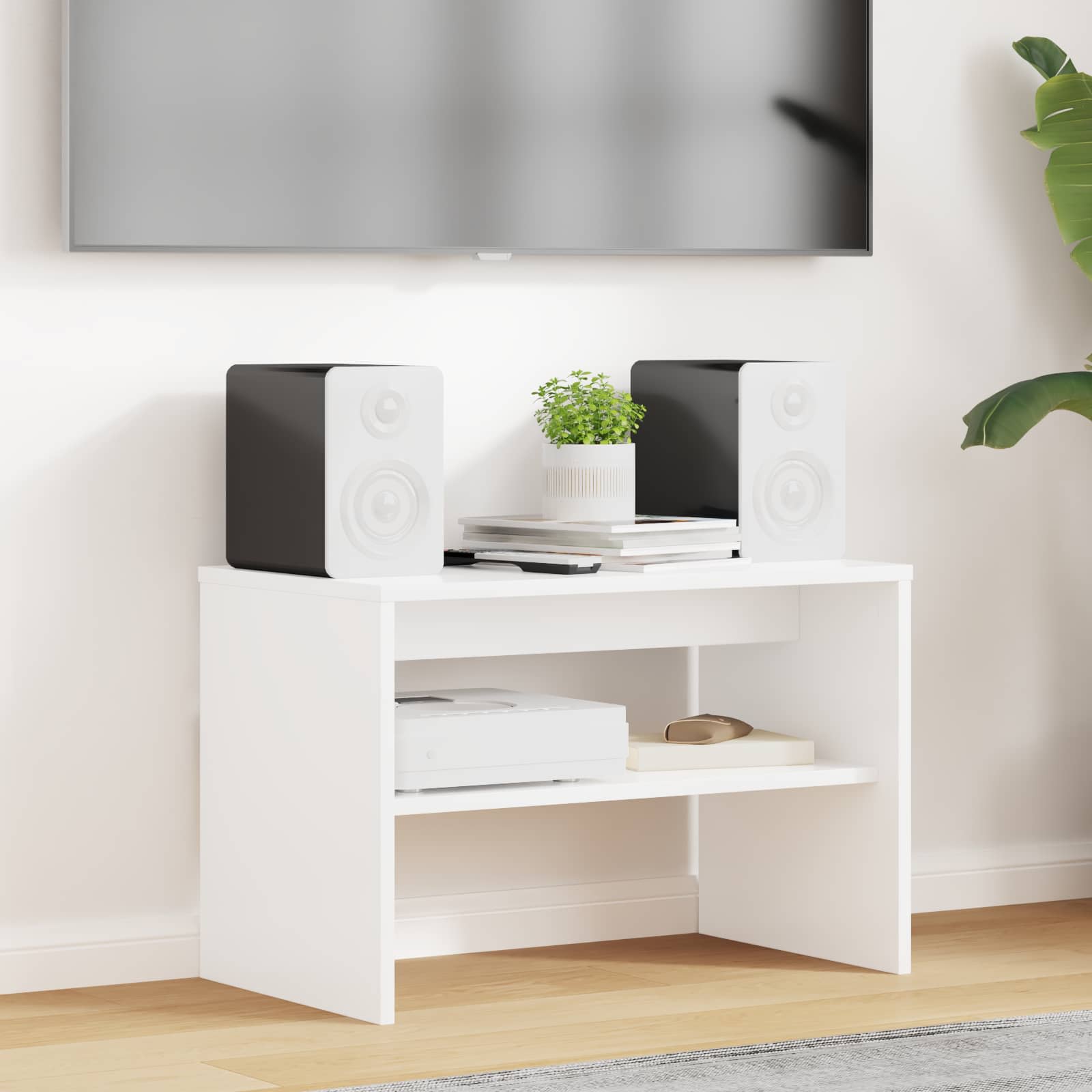 Cabinet TV Alb 60 x 35 x 40 cm Lemn compozit GartenMobel Dekor